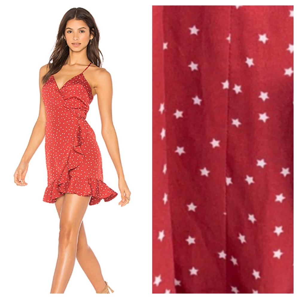 Lovers + Friends Gigi Star Red Wrap Dress